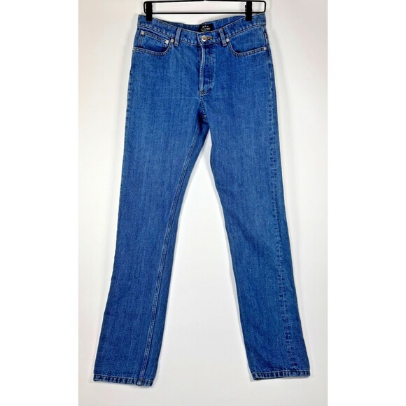 APC Petit Standard Mens Jeans 29 Slim Straight Button Fly Blue Denim - Picture 1 of 13